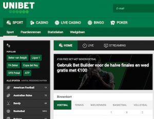 Unibet voorbeeldpagina